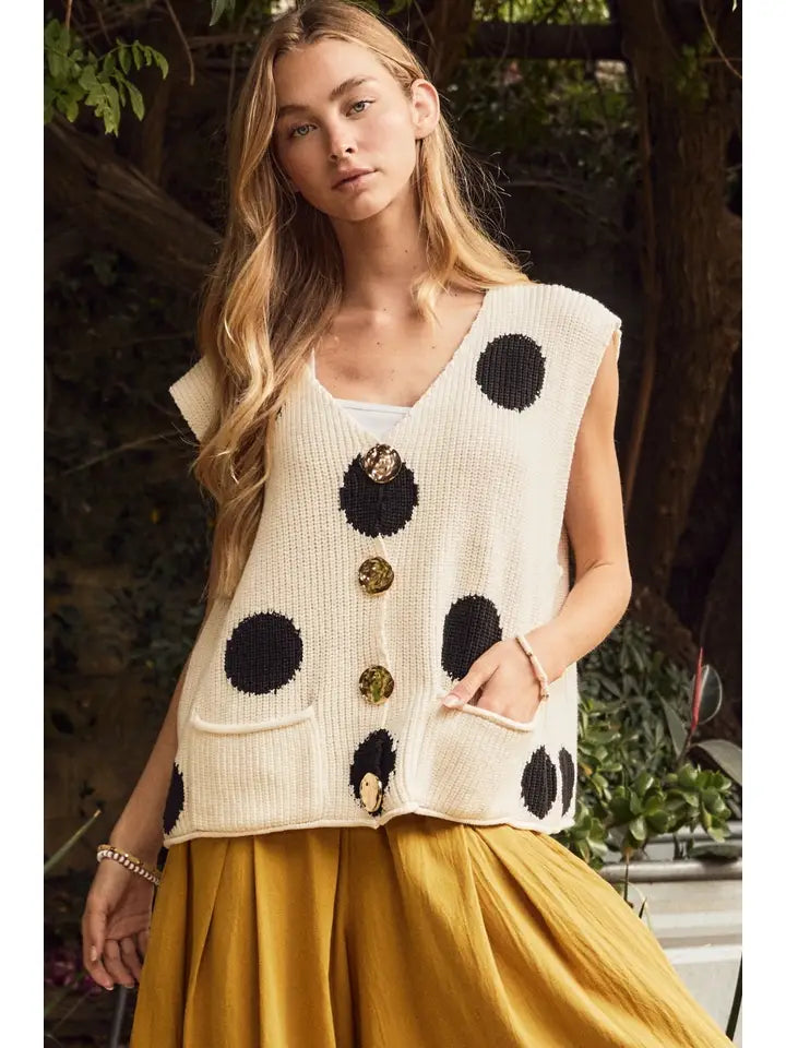 Polka Dot Sweater Vest