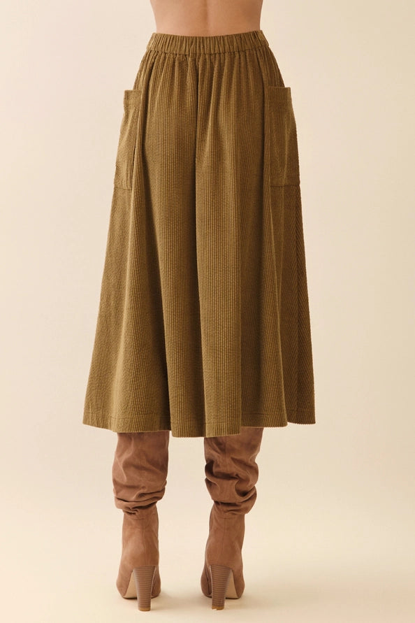 Corduroy Midi Skirt