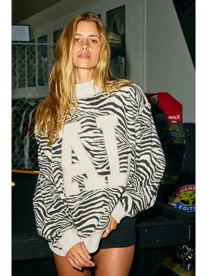 Alabama Zebra Print Pullover