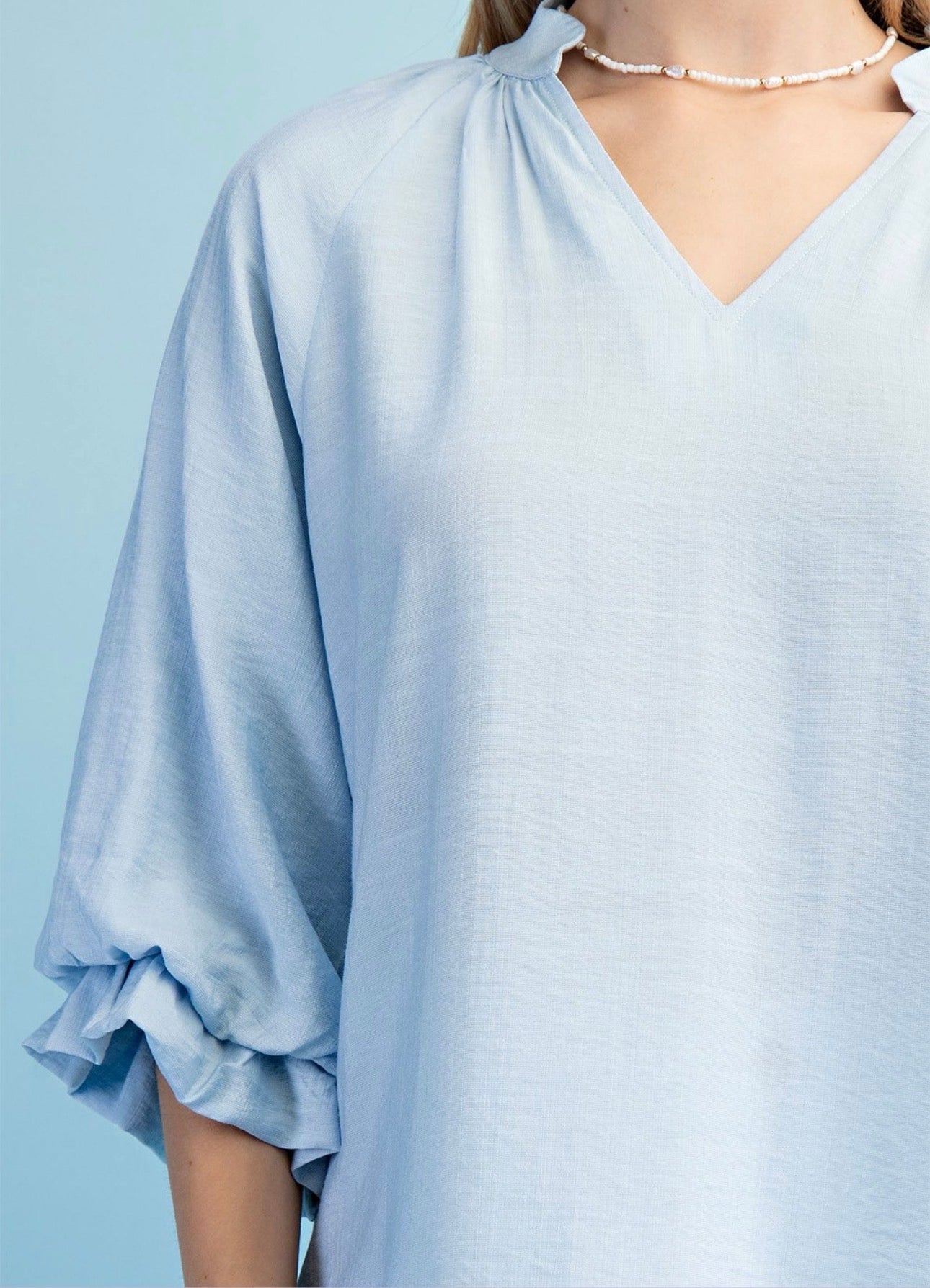 Shimmering Scalloped Blouse