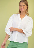 Curvy Solid Color Blouse