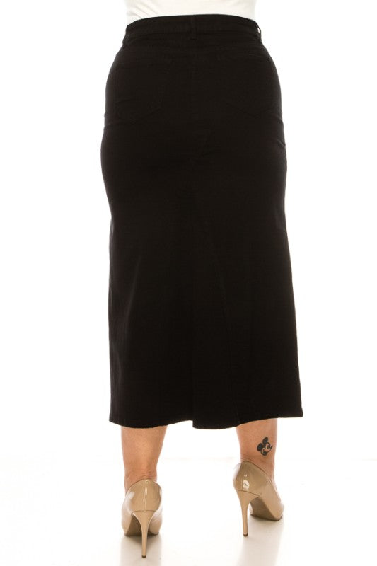 Curvy Long Black Skirt