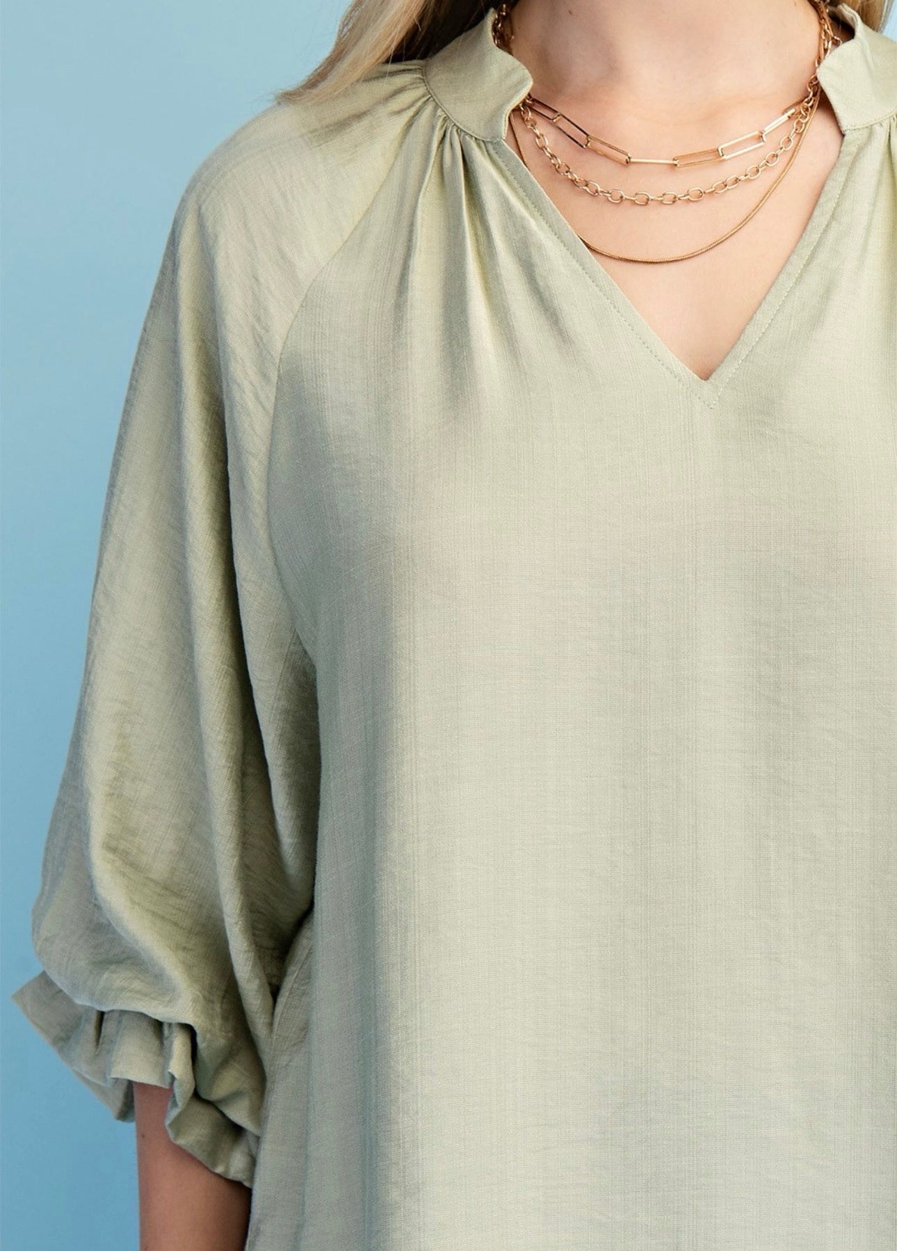 Shimmering Scalloped Blouse