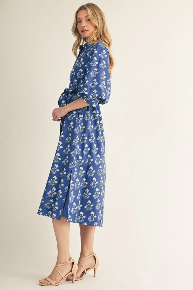 Toffee Bloom in Blue Dress