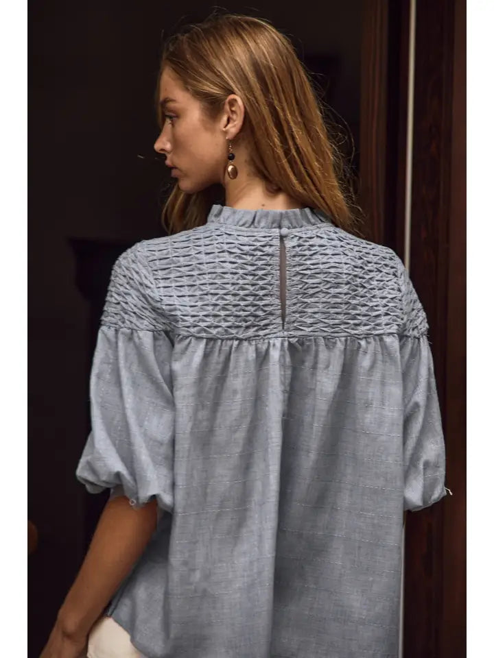 Bubble Sleeve Blouse