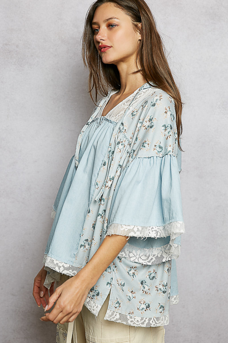 Cottage Rose Hooded Top