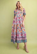 Mosaic Bloom Tiered Dress