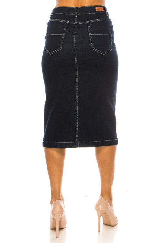 Dark Denim Indigo Skirt