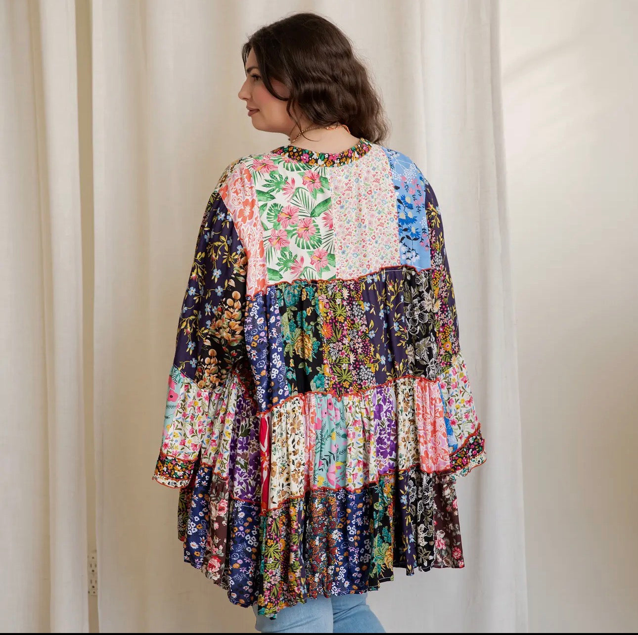 Curvy Boho Tiered Blouse