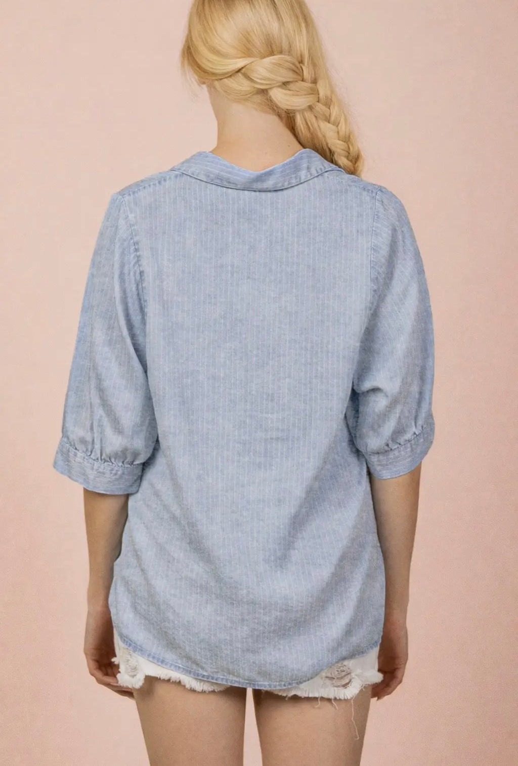 Pinstriped Denim Shirt