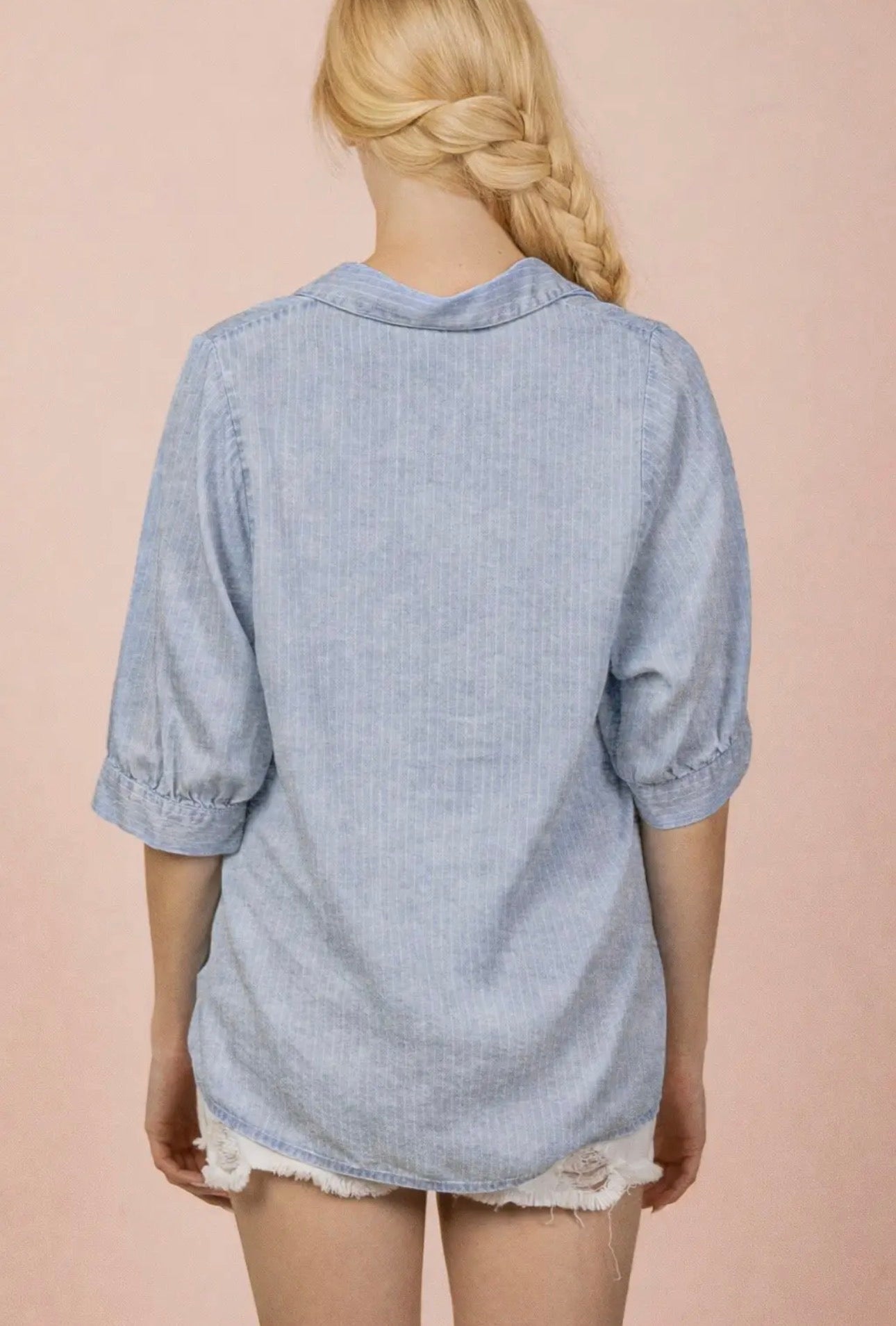 Pinstriped Denim Shirt