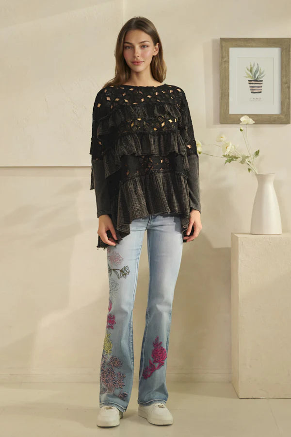 Ruffle Tier Poncho