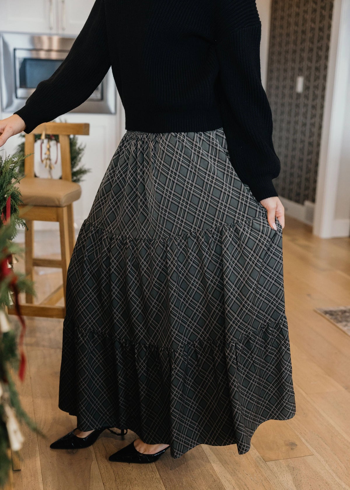 Smocked Waist Maxi Misty Lattice