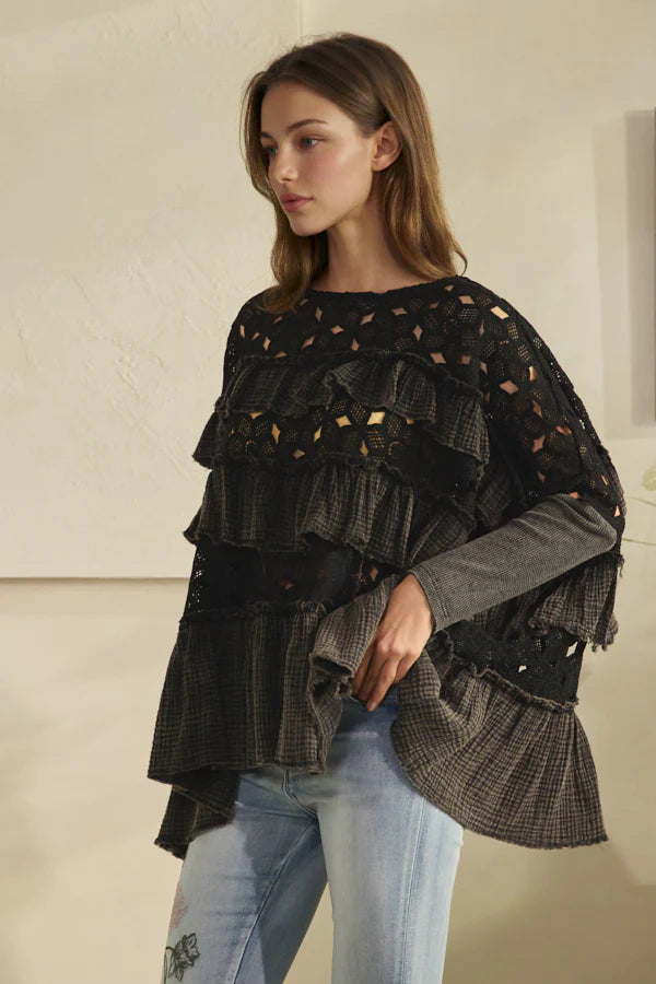Ruffle Tier Poncho