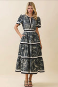 Black Rose Smocked Dress