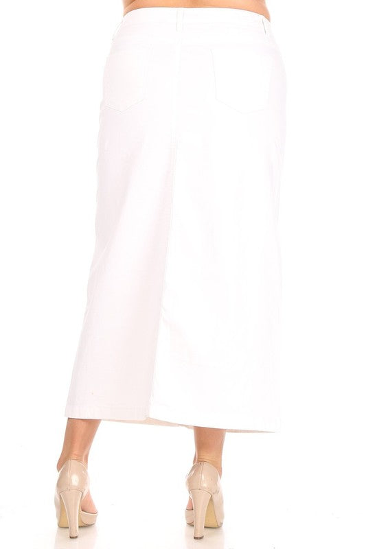 Curvy Long White Skirt