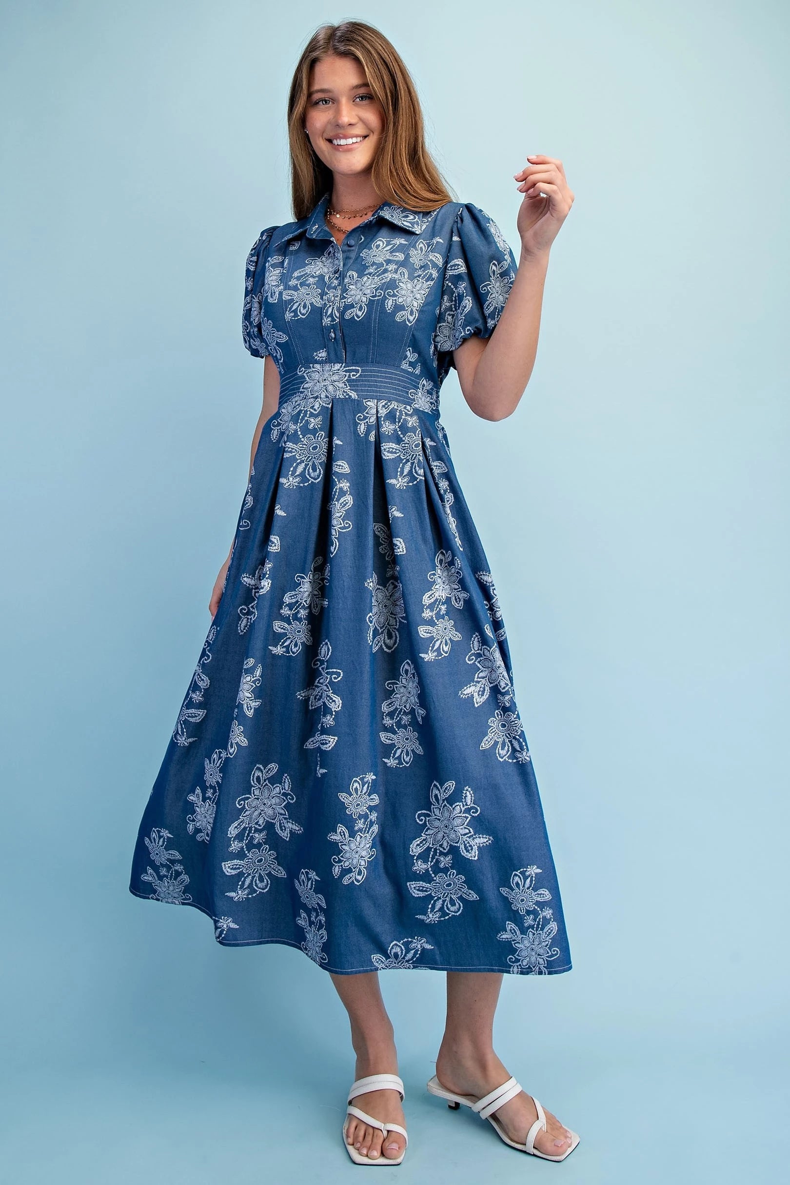 Floral Denim Dress
