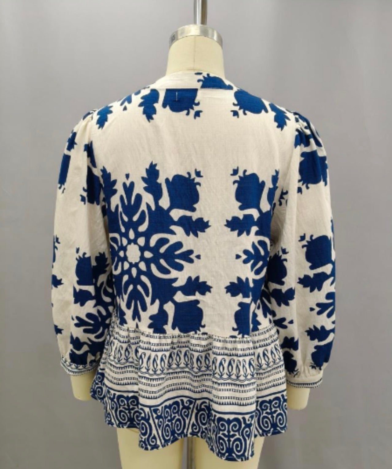 Porcelain Print Tassel Top