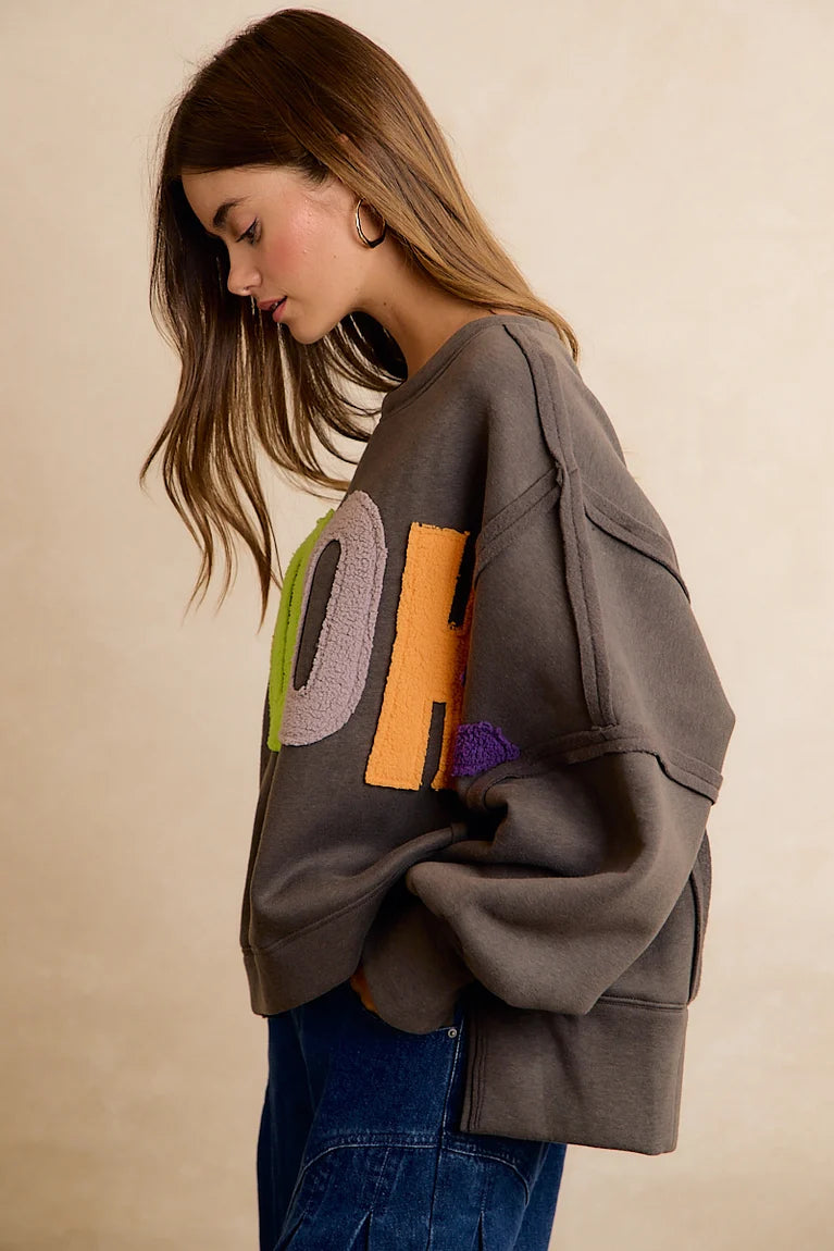 Spooky Chenille Appliqué Sweatshirt