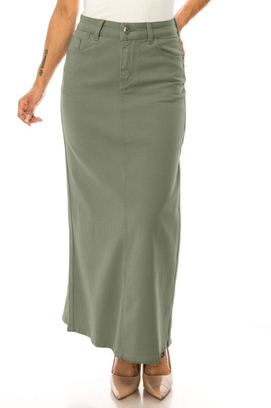 Long Greenwich Denim Skirt