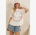 Curvy Boho Patchwork Smiley Tee