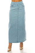 Long Light Denim Skirt