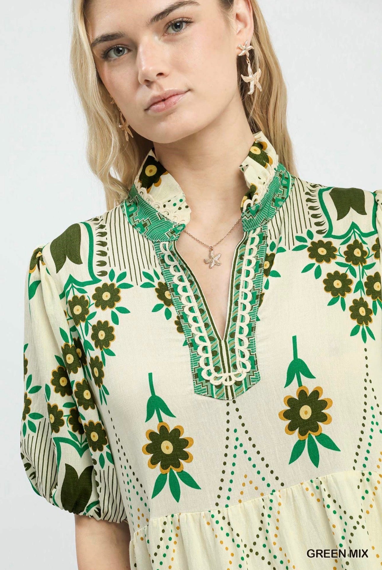 Provence Print Midi Dress