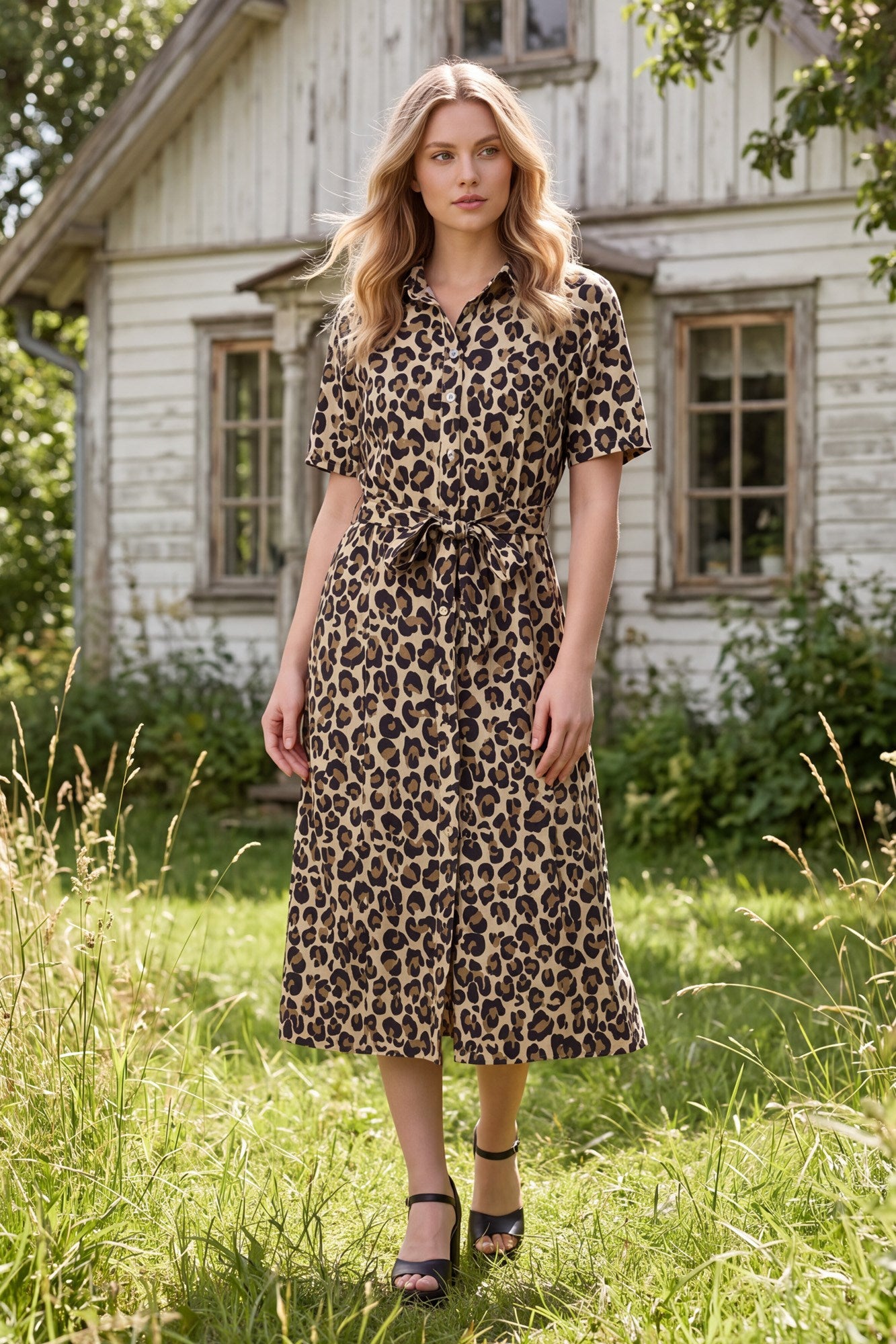 Leopard Luxe Midi Dress