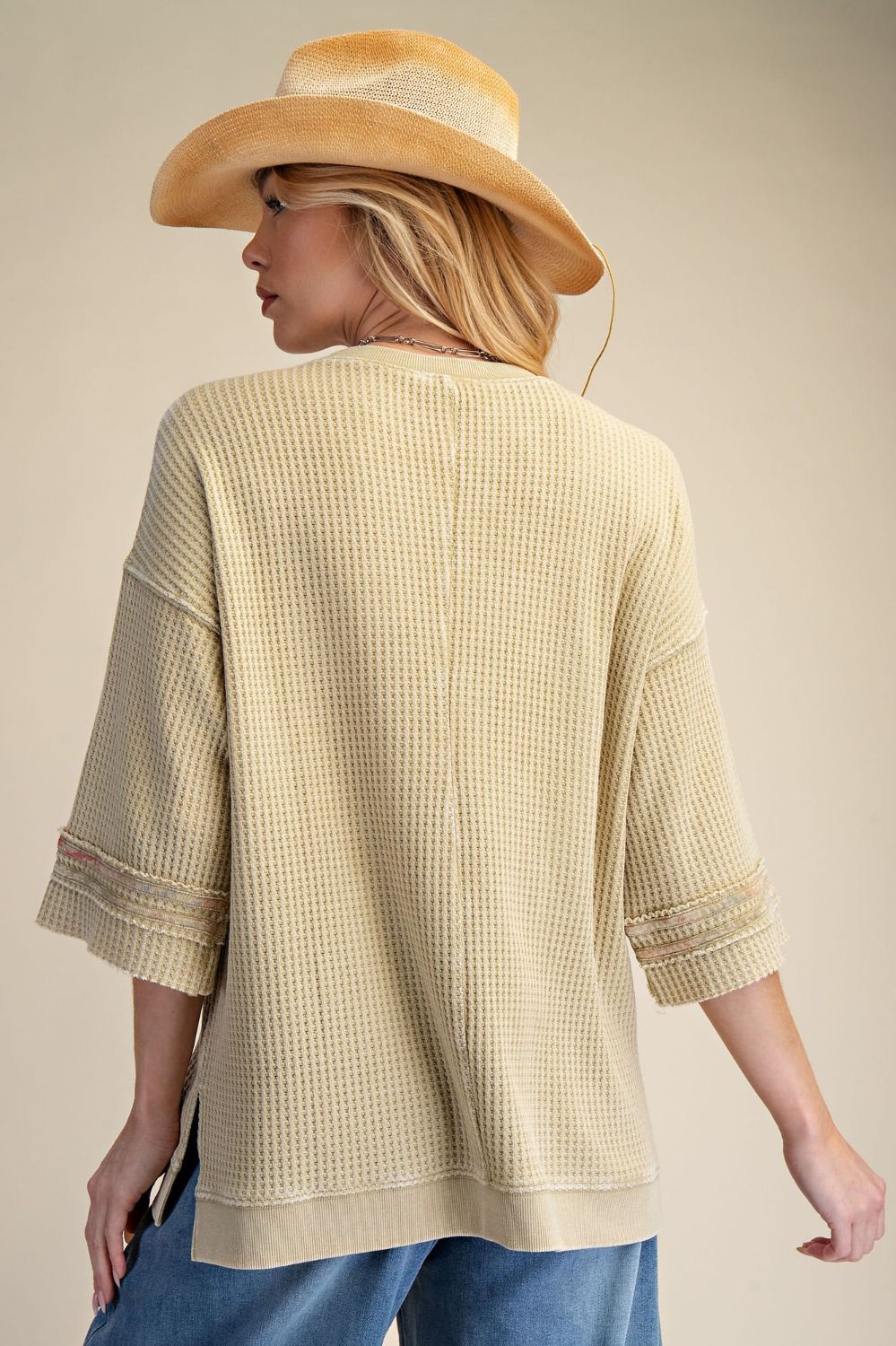 Peace Sign Waffle Knit Top