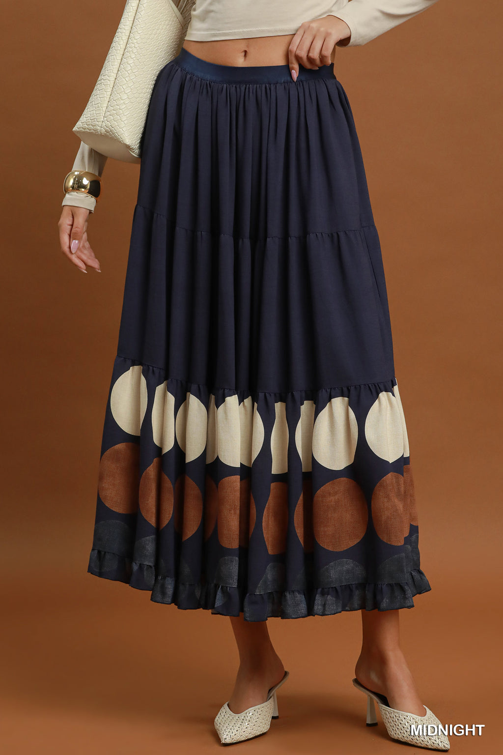 Midnight Dot Border Skirt