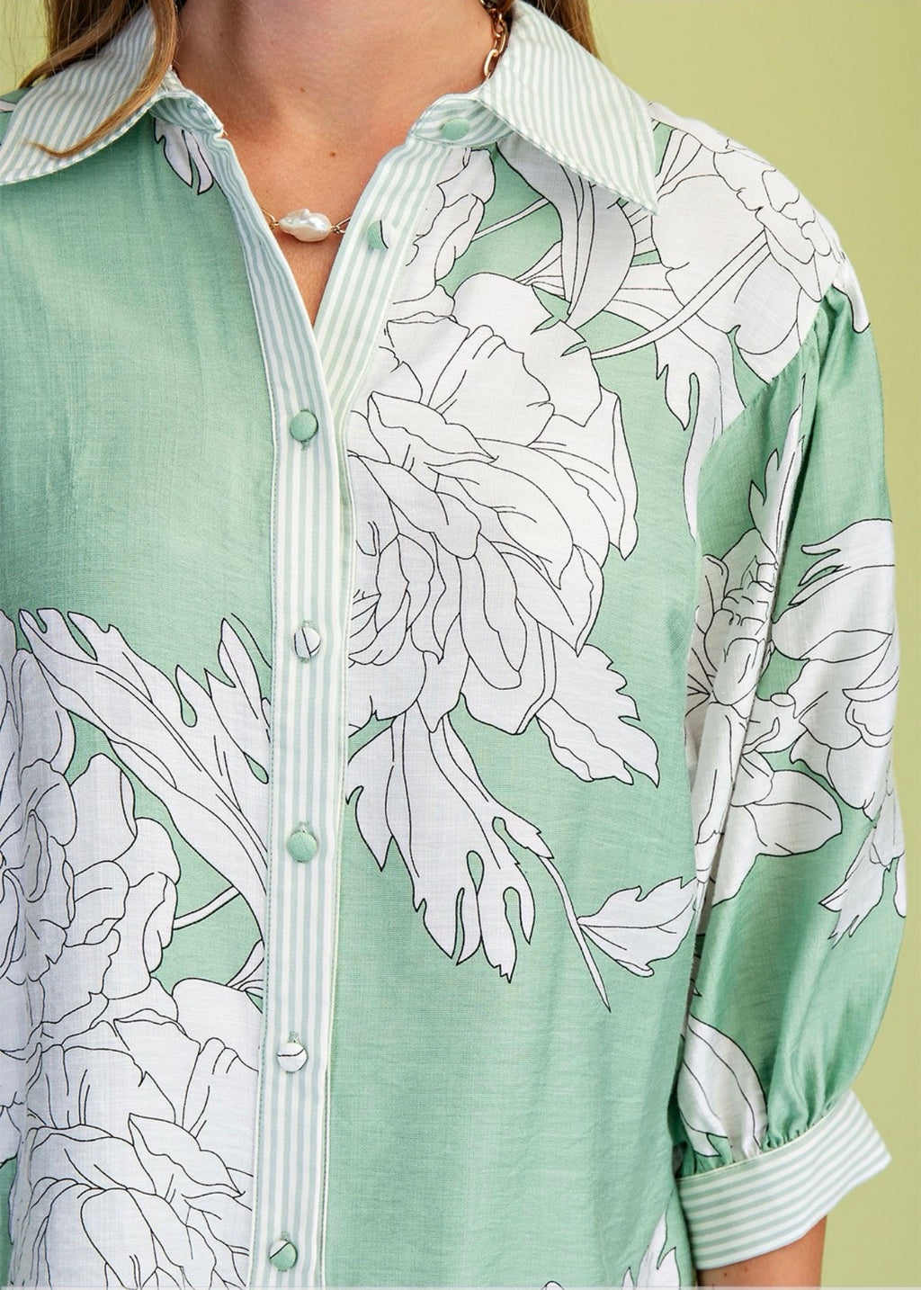 In Full Bloom Button Up Top