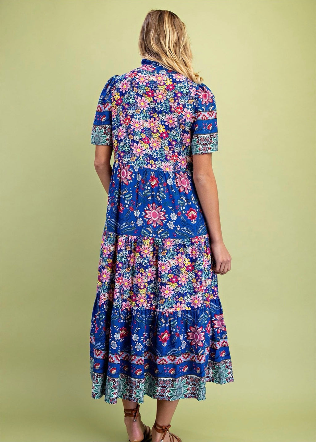 Mosaic Bloom Tiered Dress