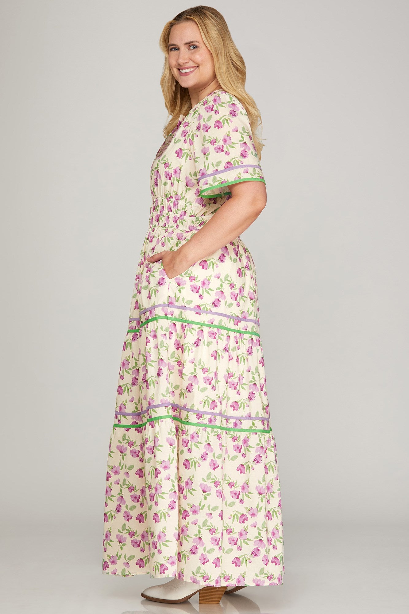 Curvy Roselyn Tiered Maxi