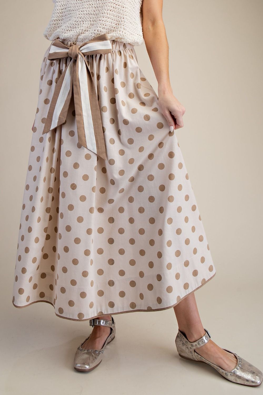 Polka Dot Midi Skirt