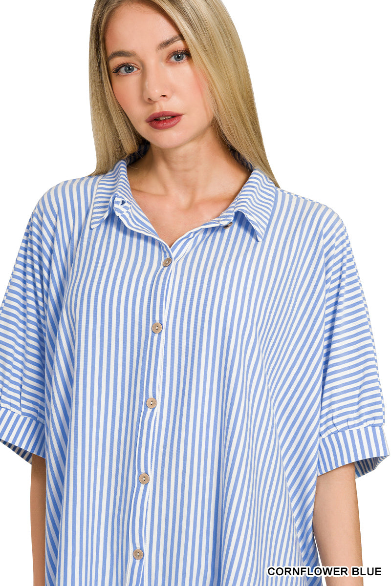 Oversized Button Down Knit Top