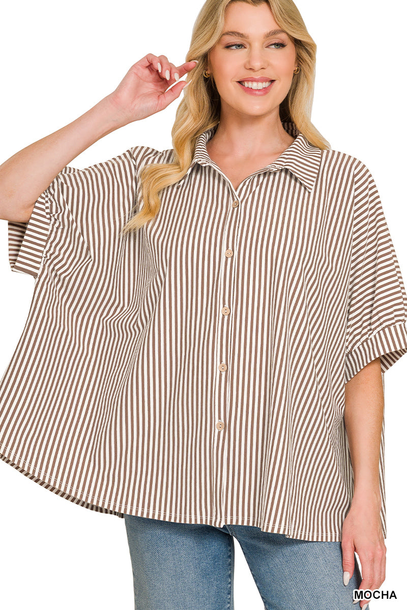 Oversized Button Down Knit Top