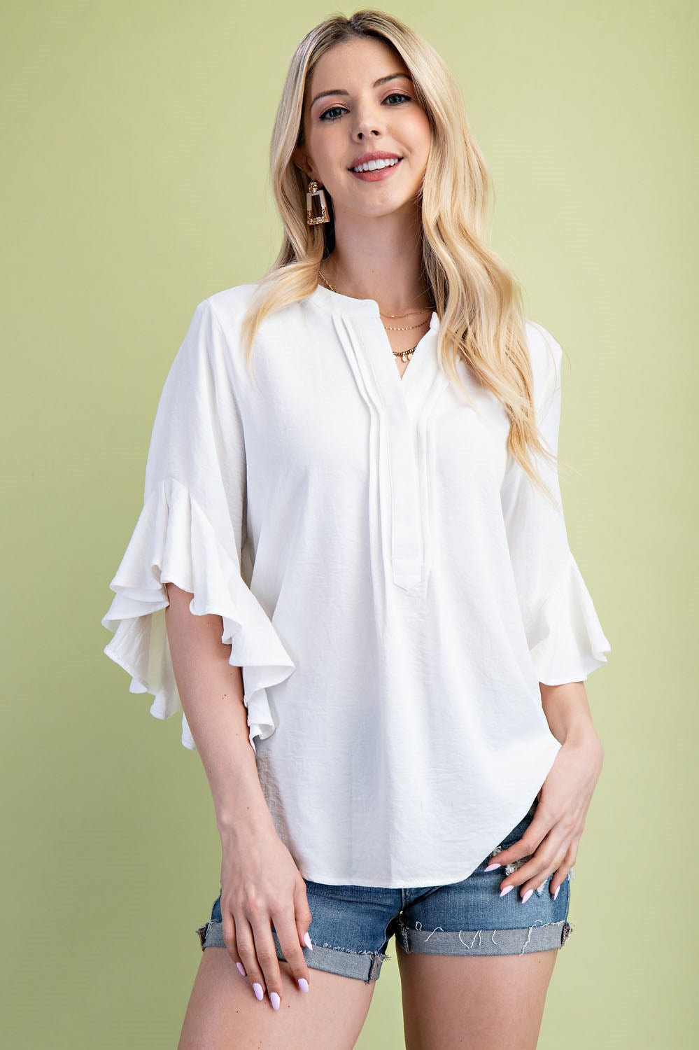 Curvy Cascading Sleeve Top
