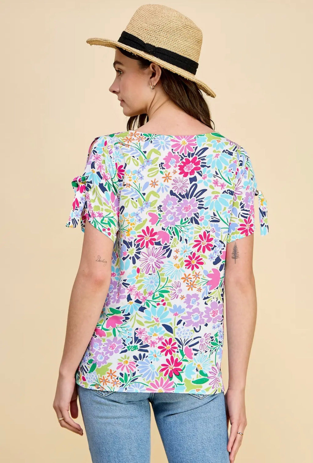 Floral Fiesta Tie-Sleeve Tee