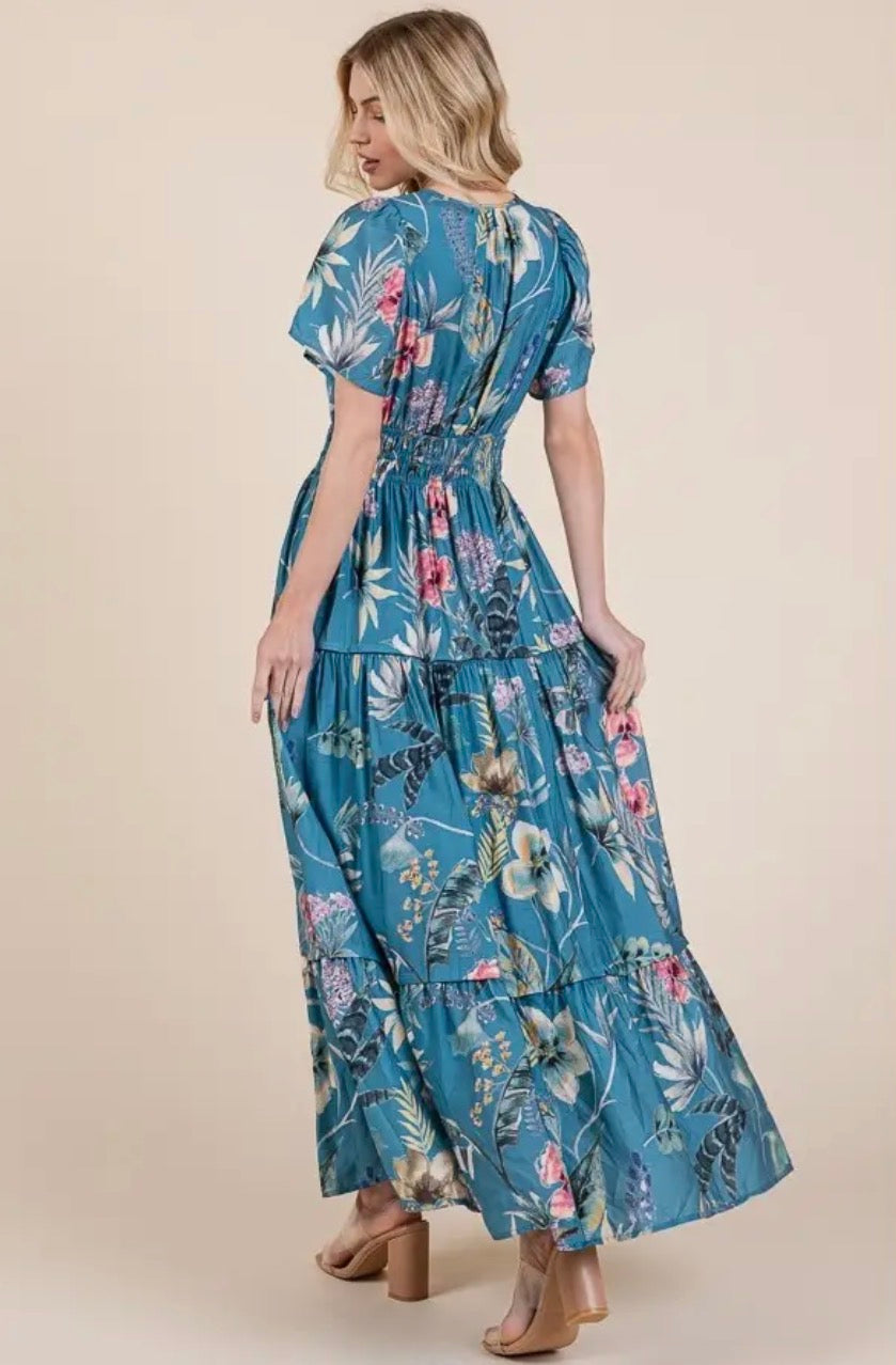 Tropicana Smocked Waist Dress