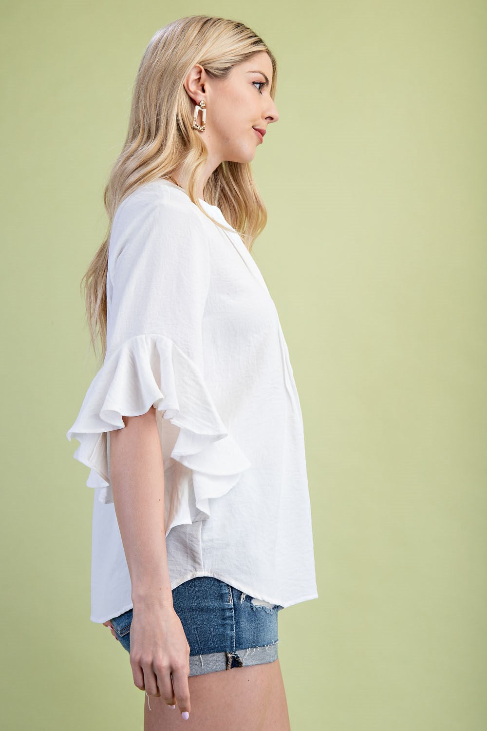 Curvy Cascading Sleeve Top