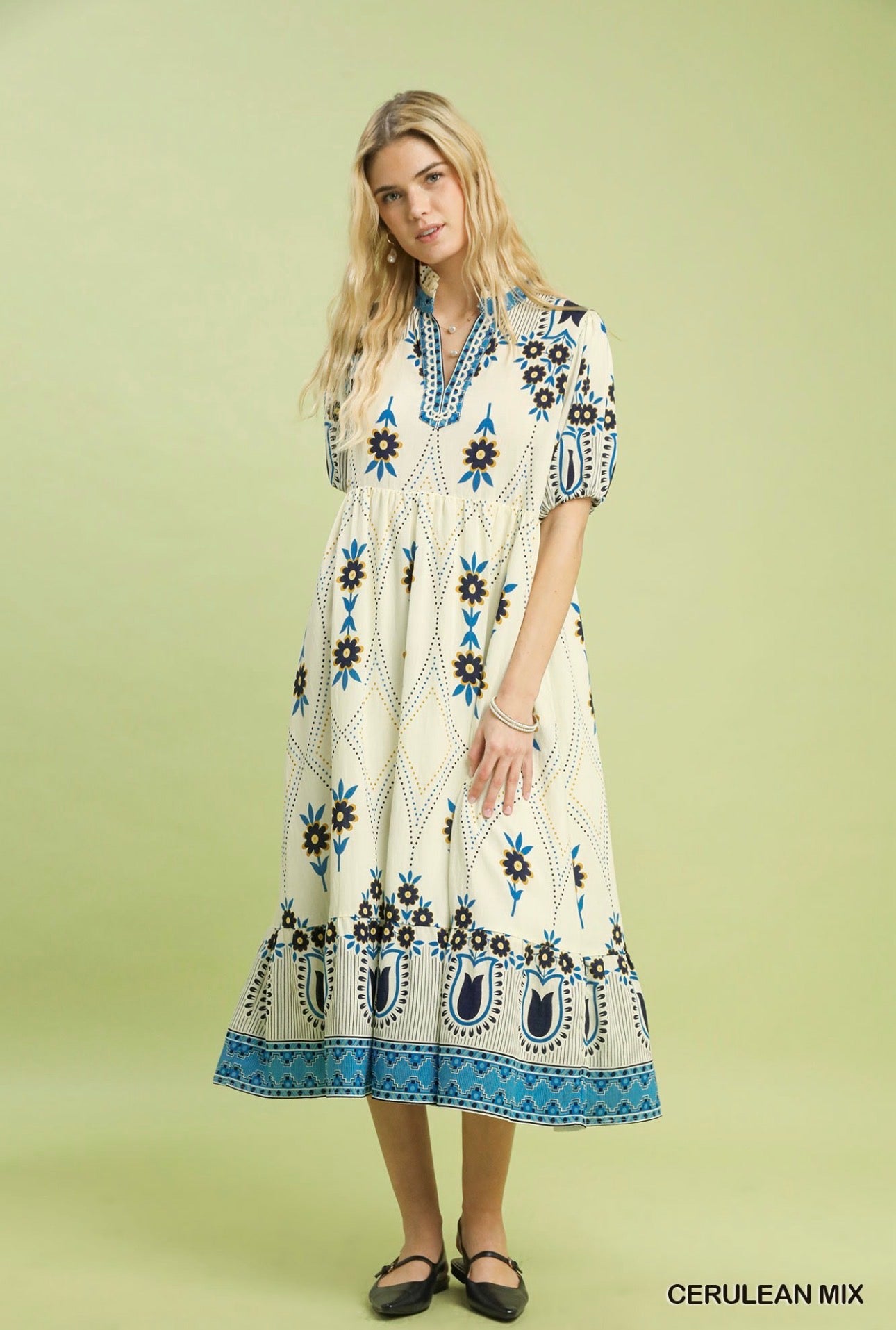 Provence Print Midi Dress