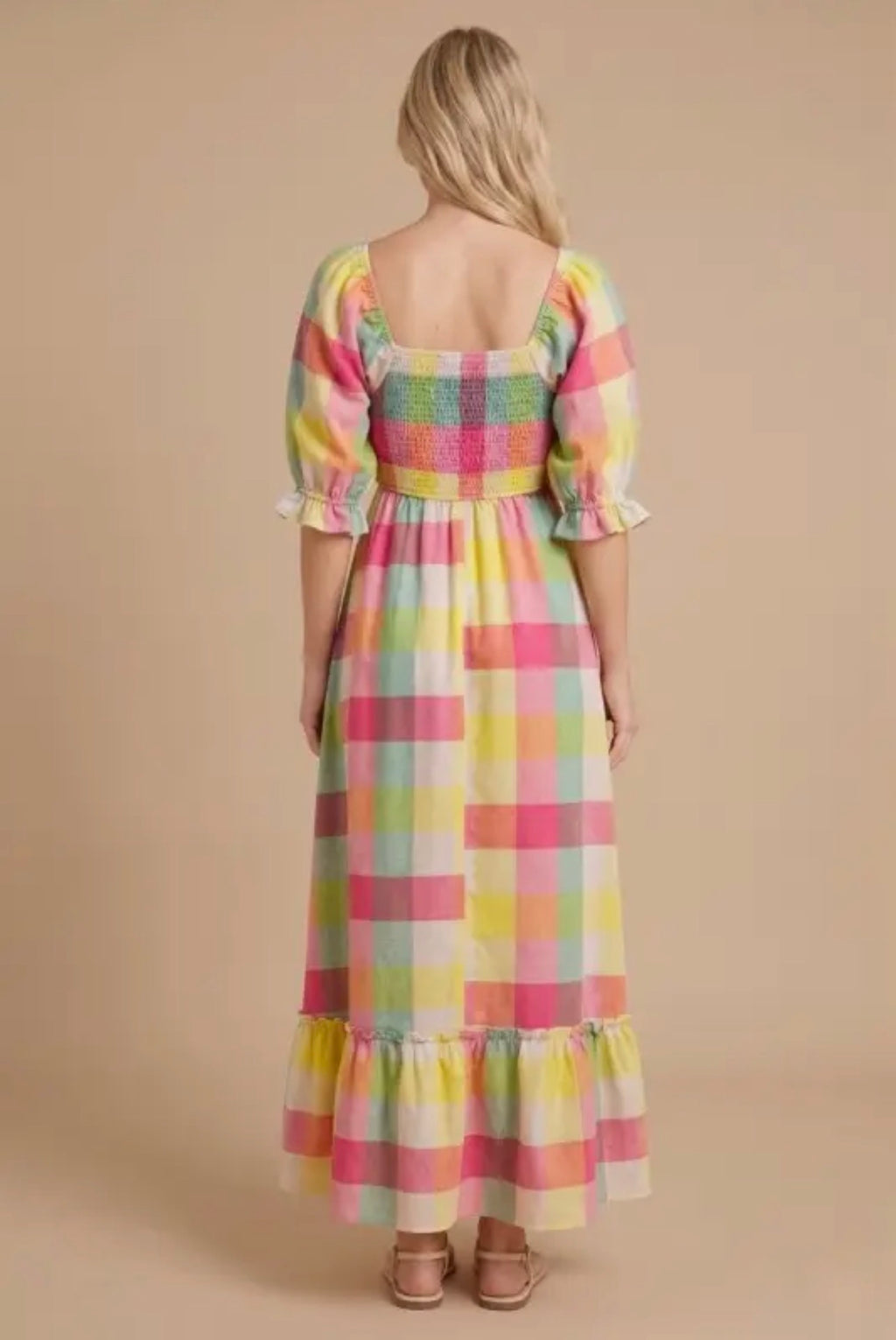 Rainbow Plaid Maxi