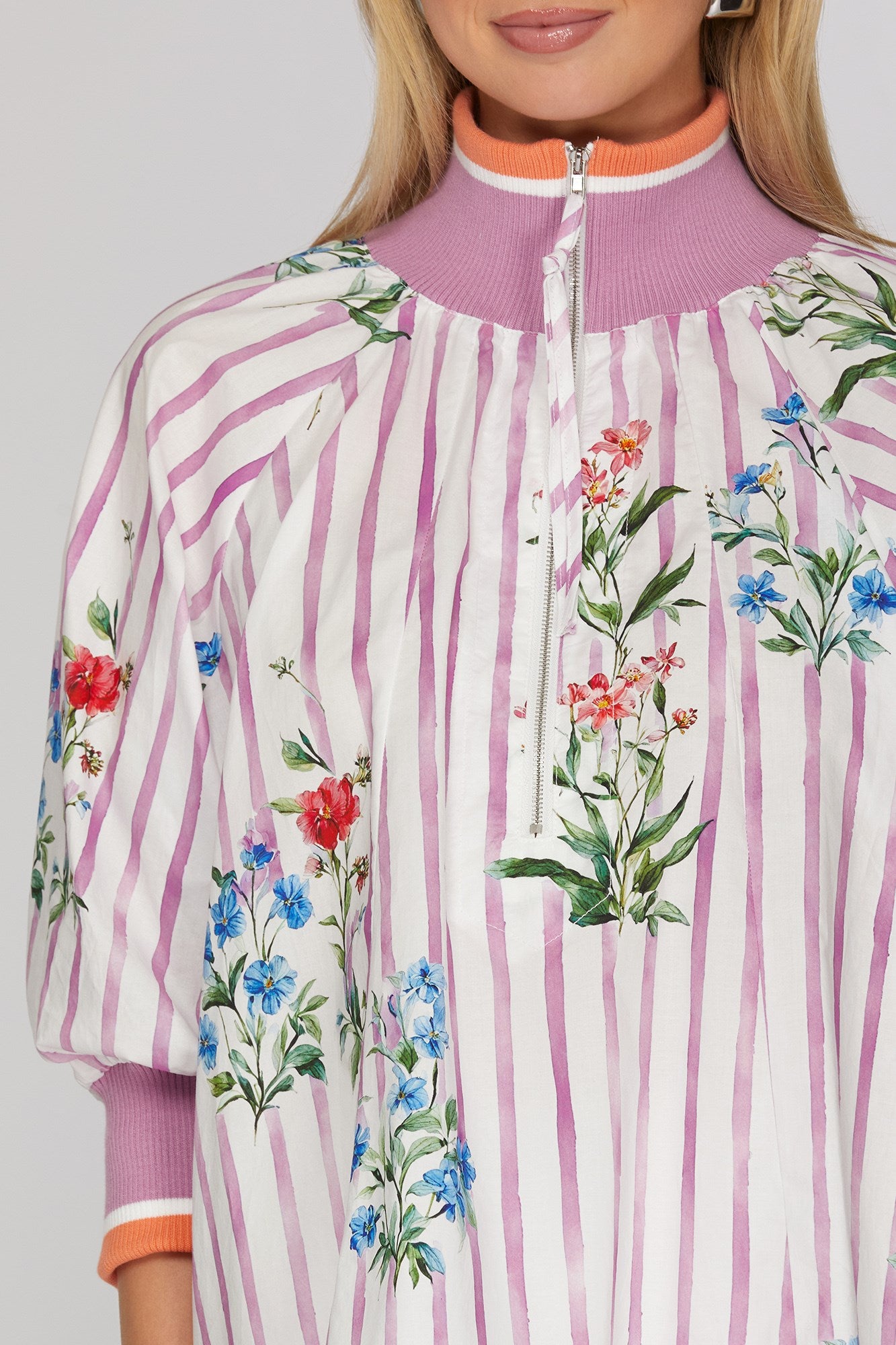Garden Party Half-Zip Blouse