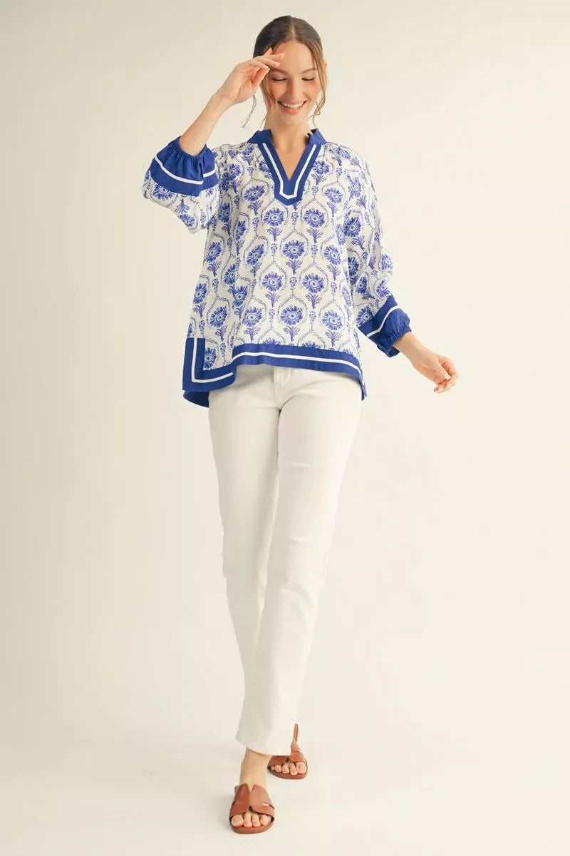 Coastal Cottage Floral Top