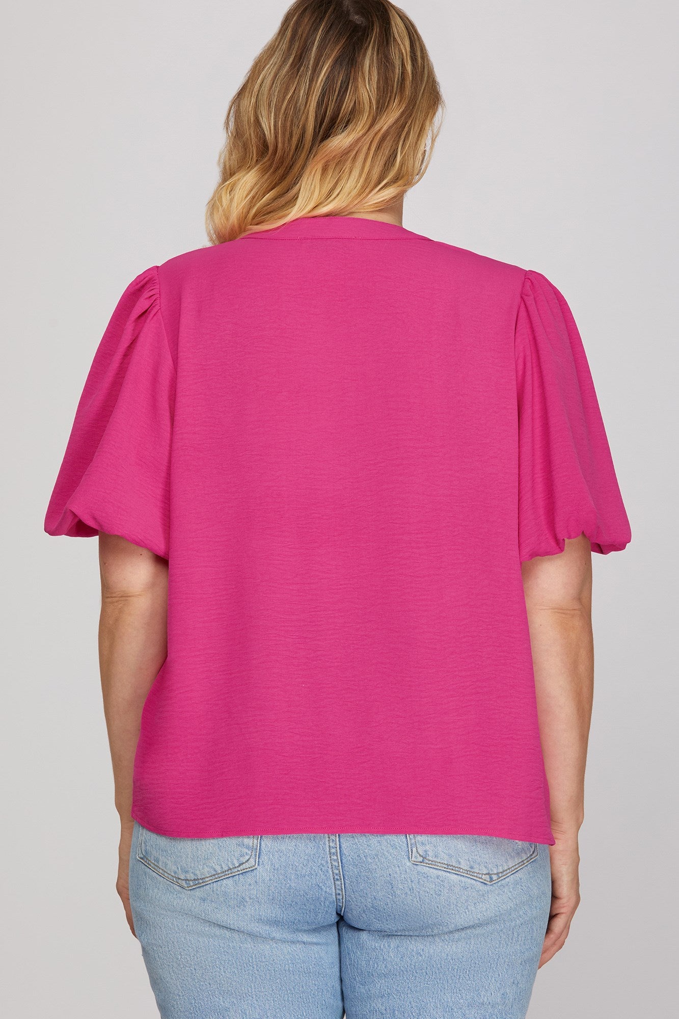 Pintuck Puff Sleeve Top
