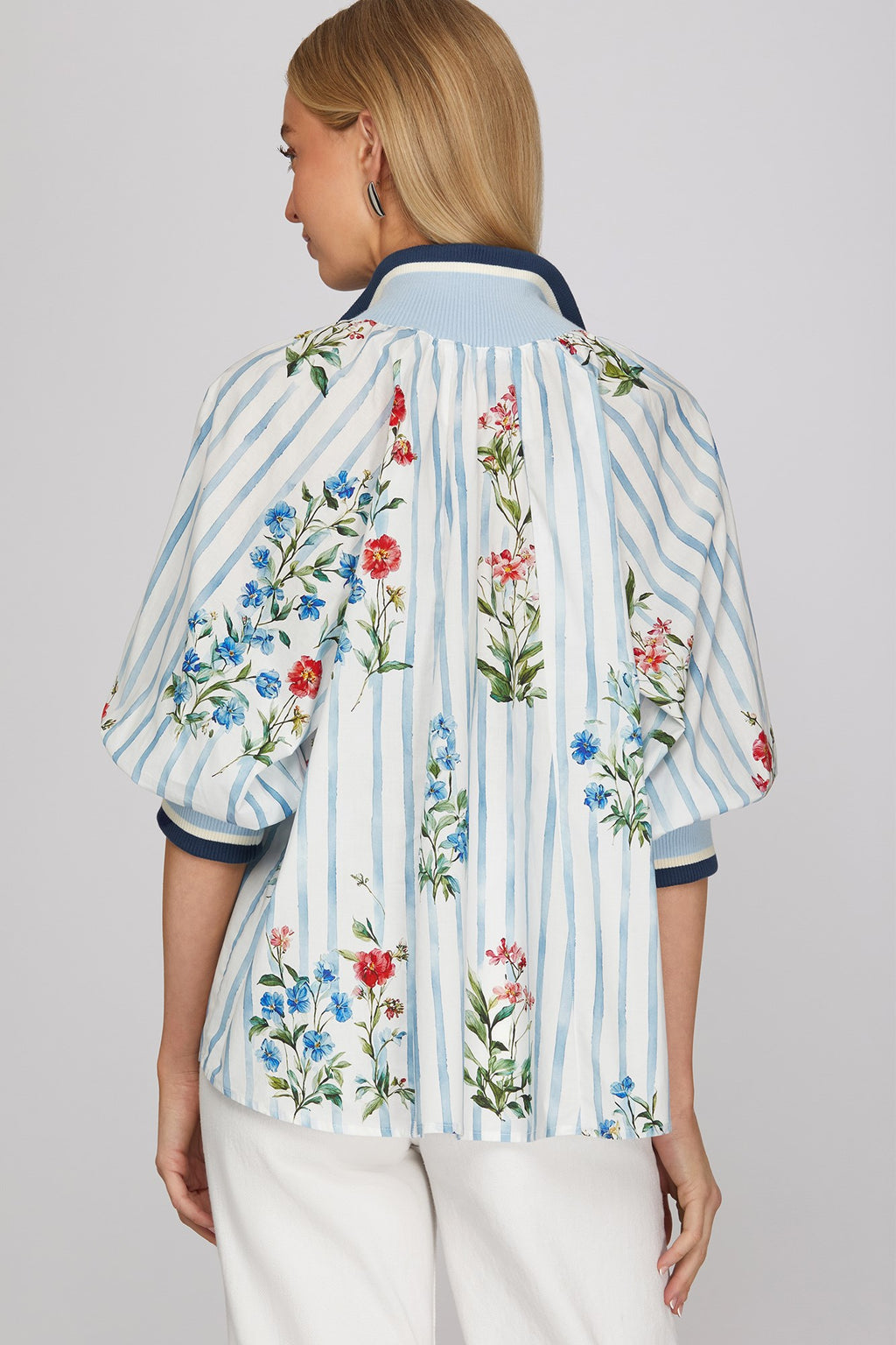 Garden Party Half-Zip Blouse