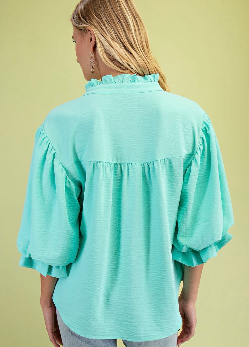 Curvy Solid Color Blouse