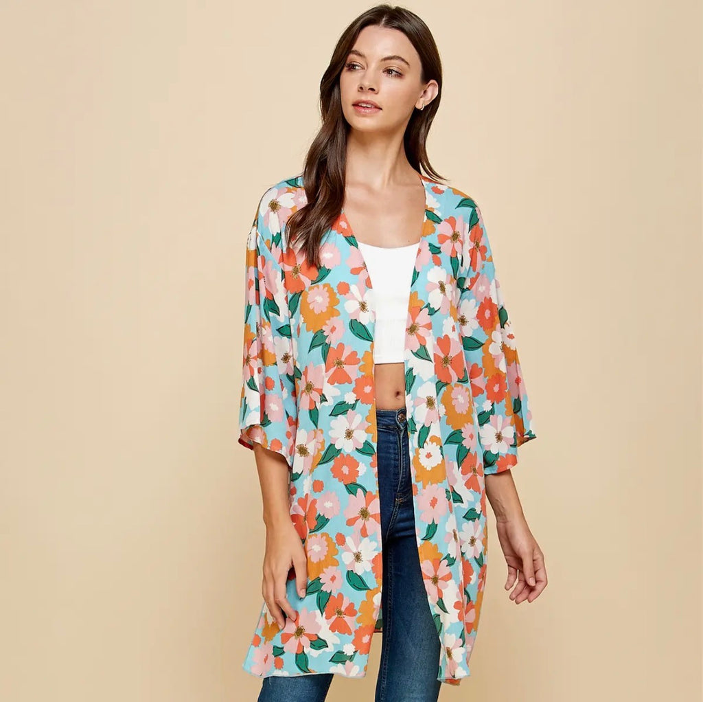 Retro Bloom Kimono