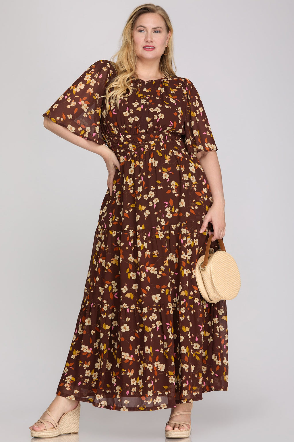 Curvy Forest Bloom Dress