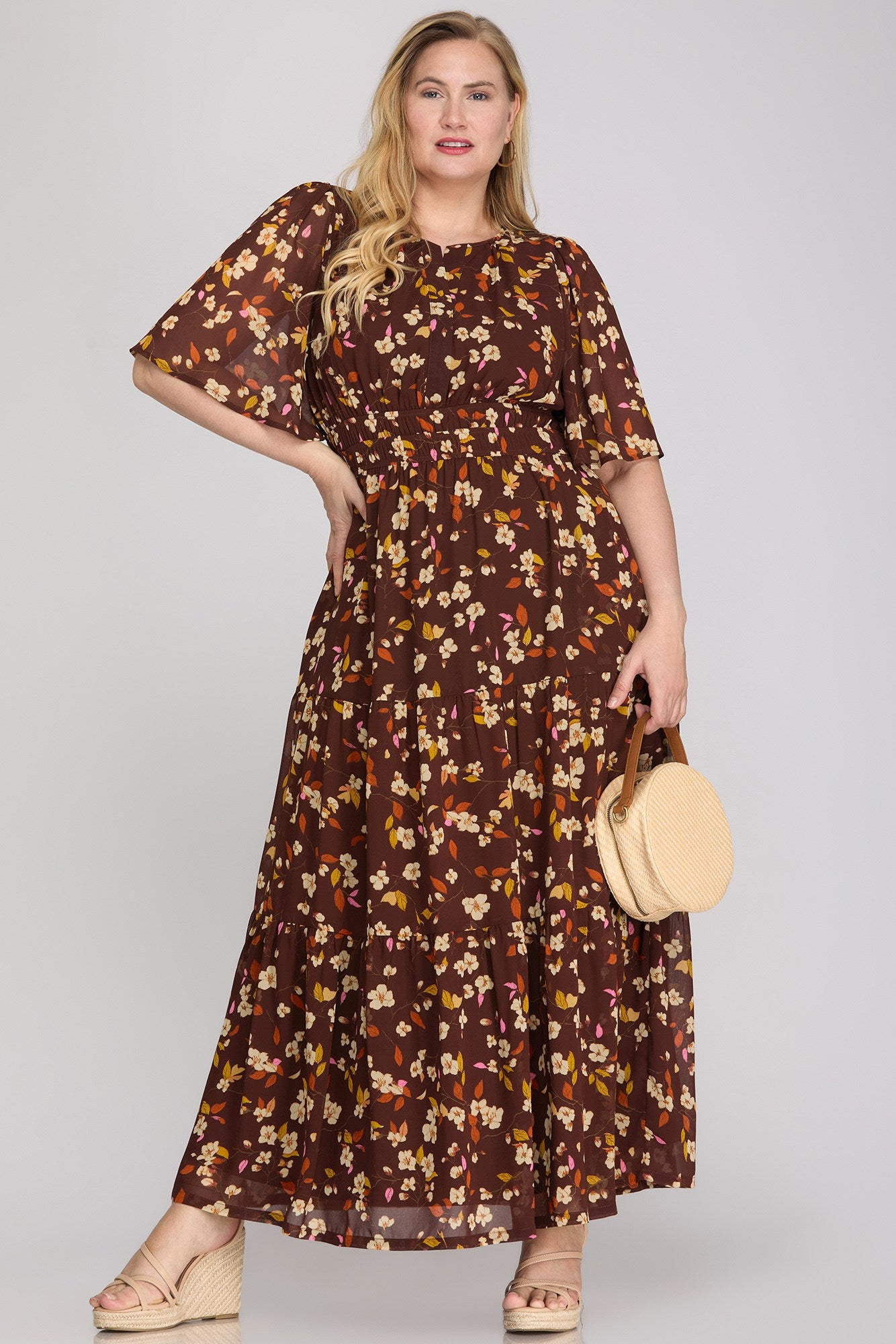 Curvy Forest Bloom Dress